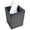 Dacasso Classic Black Leather Square Waste Basket AG-1003 - alternate 2
